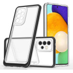 Hurtel Clear 3in1 Case for Samsung Galaxy A73 Frame Cover Gel Black - (Clear 3in1 Samsung A73 BLACK)