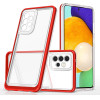 Hurtel Clear 3in1 Case for Samsung Galaxy A73 Frame Cover Gel Red - (Clear 3in1 Samsung A73 RED)