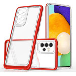 Hurtel Clear 3in1 Case for Samsung Galaxy A73 Frame Cover Gel Red - (Clear 3in1 Samsung A73 RED)