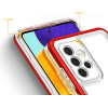Hurtel Clear 3in1 Case for Samsung Galaxy A73 Frame Cover Gel Red - (Clear 3in1 Samsung A73 RED)