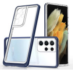 Hurtel Clear 3in1 case for Samsung Galaxy S23 Ultra silicone cover with frame blue - (Clear 3in1 Samsung S23 Ultra BLUE)