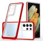 Hurtel Clear 3in1 case for Samsung Galaxy S23 Ultra silicone cover with frame red - (Clear 3in1 Samsung S23 Ultra RED)