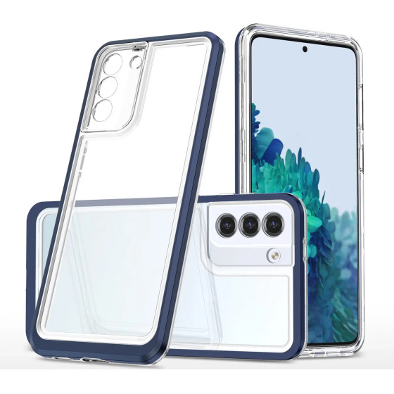 Hurtel Clear 3in1 case for Samsung Galaxy S23+ silicone cover with frame blue - (Clear 3in1 Samsung S23 Plus BLUE)