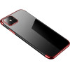 Hurtel Clear Color Case Gel TPU Electroplating frame Cover for Samsung Galaxy A22 4G red - (Clear Color Case Samsung A22 4G Red)