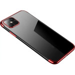 Hurtel Clear Color Case Gel TPU Electroplating frame Cover for Samsung Galaxy A22 4G red - (Clear Color Case Samsung A22 4G Red)