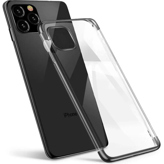Hurtel Clear Color Case Gel TPU Electroplating frame Cover for Samsung Galaxy A52s 5G / A52 5G / A52 4G black - (Clear Color Case Samsung A52 5G/4G Black)