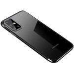 Hurtel Clear Color Case Gel TPU Electroplating frame Cover for Samsung Galaxy A72 4G black - (Clear Color Case Samsung A72 4G Black)