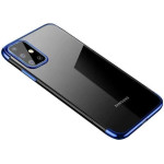 Hurtel Clear Color Case Gel TPU Electroplating frame Cover for Samsung Galaxy A72 4G blue - (Clear Color Case Samsung A72 4G Blue)