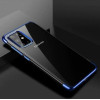 Hurtel Clear Color Case Gel TPU Electroplating frame Cover for Samsung Galaxy A72 4G blue - (Clear Color Case Samsung A72 4G Blue)