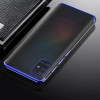 Hurtel Clear Color Case Gel TPU Electroplating frame Cover for Samsung Galaxy A72 4G blue - (Clear Color Case Samsung A72 4G Blue)