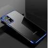 Hurtel Clear Color Case Gel TPU Electroplating frame Cover for Samsung Galaxy A72 4G blue - (Clear Color Case Samsung A72 4G Blue)