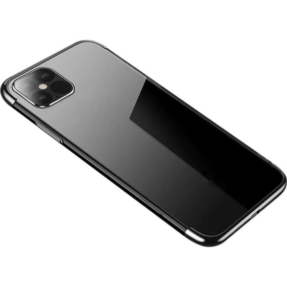 Hurtel Clear Color Case Gel TPU Electroplating frame Cover for Xiaomi Mi 11 black - (Clear Color Case Xiaomi Mi 11 Black)