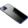 Hurtel Clear Color Case Gel TPU Electroplating frame Cover for Xiaomi Mi 11 blue - (Clear Color Case Xiaomi Mi 11 Blue)