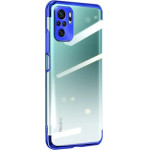 Hurtel Clear Color Case Gel TPU Electroplating frame Cover for Xiaomi Redmi Note 10 5G / Poco M3 Pro blue - (Clear Color Case Xiaomi Redmi Note 10 5G Blue)