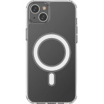 Hurtel Clear Magnetic Case with MagSafe for iPhone 14 Plus with silver ring - transparent - (Magnetic Case MagSafe iPhone 14 Plus Clear)
