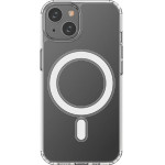 Hurtel Clear Magnetic Case with MagSafe for iPhone 14 with a silver ring - transparent - (Magnetic Case MagSafe iPhone 14 Clear)