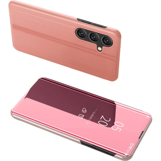 Hurtel Clear View Case cover for Samsung Galaxy A24 4G cover with a flap pink - (Clear View Case Samsung A24 Pink)