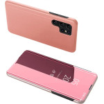 Hurtel Clear View Case cover for Samsung Galaxy S23 Ultra cover with a flap pink - (Clear View Samsung S23 Ultra Pink)