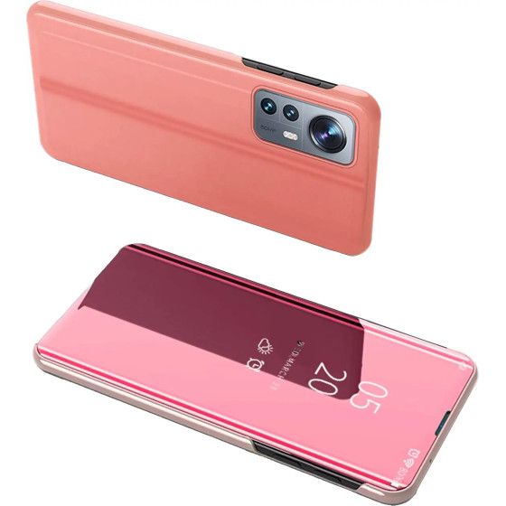 Hurtel Clear View Case cover for Xiaomi 12 Lite cover with a flap pink - (Clear View Xiaomi 12 lite Pink)