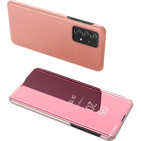 Hurtel Clear View Case flip cover for Samsung Galaxy A73 pink - (Clear View Samsung A73 Pink)