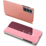 Hurtel Clear View Case Flip Cover for Samsung Galaxy S22 + (S22 Plus) pink - (Clear View Samsung S22 Plus Pink)