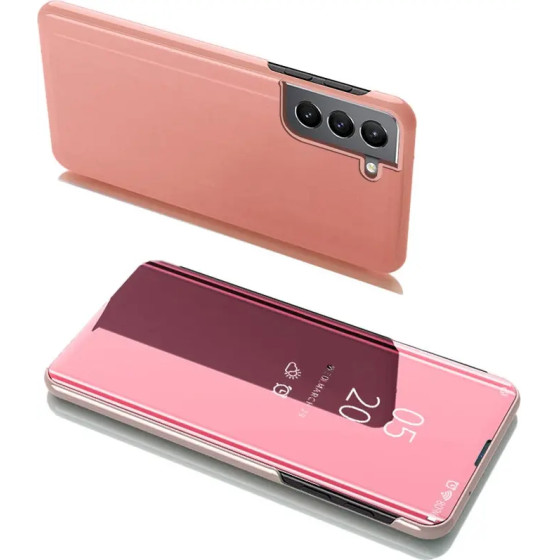 Hurtel Clear View Case Flip Cover for Samsung Galaxy S22 + (S22 Plus) pink - (Clear View Samsung S22 Plus Pink)
