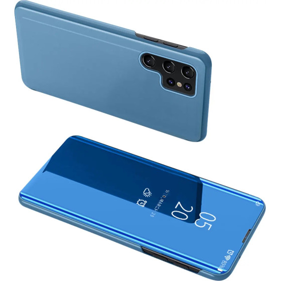 Hurtel Clear View Case for Samsung A05s with flap - blue - (Clear View Case Samsung A05S Blue)