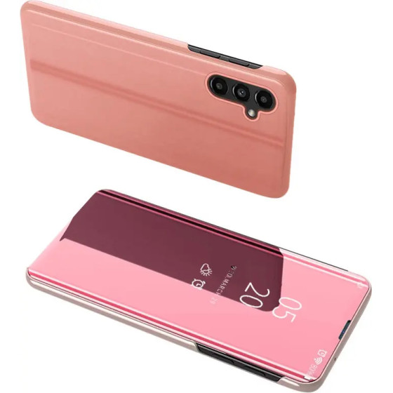 Hurtel Clear View Case for Samsung Galaxy A54 5G flip cover pink - (Clear View Samsung A54 Pink)