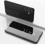 Hurtel Clear View Case for Samsung Galaxy S24 FE Cover with Flip - Black - (Clear View Samsung Galaxy S24 FE Black)