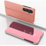 Hurtel Clear View Case for Samsung Galaxy S24 FE Cover with Flip - Pink - (Clear View Samsung Galaxy S24 FE Pink)