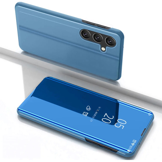 Hurtel Clear View Case for Samsung Galaxy S25 Cover with Flip - Blue - (Clear View Samsung Galaxy S25 Blue)