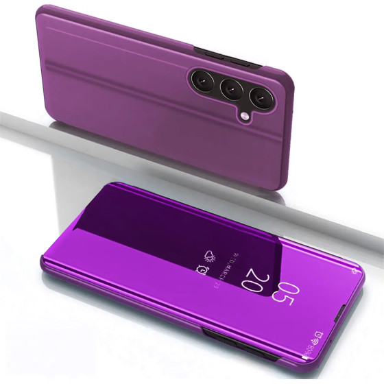 Hurtel Clear View Case for Samsung Galaxy S25 Cover with Flip - Pink - (Clear View Samsung Galaxy S25 Pink)