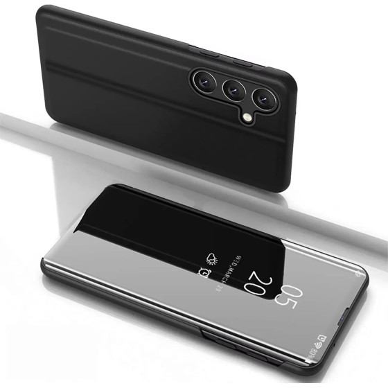 Hurtel Clear View Case for Samsung Galaxy S25+ Cover with Flip - Black - (Clear View Samsung Galaxy S25+ Black)