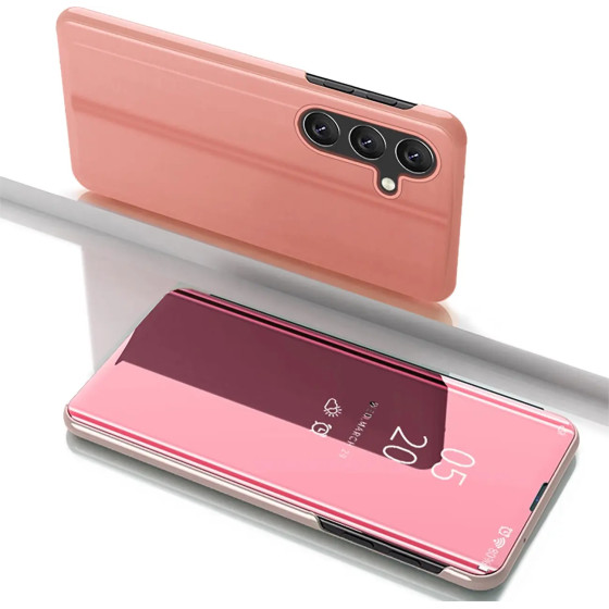 Hurtel Clear View Case for Samsung Galaxy S25+ Cover with Flip - Pink - (Clear View Samsung Galaxy S25+ Pink)