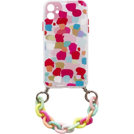 Hurtel Color Chain Case gel flexible elastic case cover with a chain pendant for iPhone 13 Pro multicolour (2) - (Color Chain Case iPhone 13 PRO Design 02)