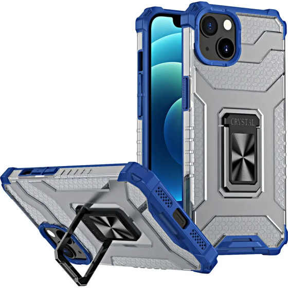 Hurtel Crystal Ring Case Kickstand Tough Rugged Cover for iPhone 12 mini blue - (Crystal Ring Case iPhone 12 Mini Blue)