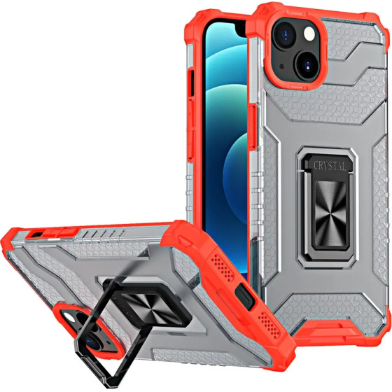 Hurtel Crystal Ring Case Kickstand Tough Rugged Cover for iPhone 12 mini red - (Crystal Ring Case iPhone 12 Mini Red)