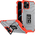 Hurtel Crystal Ring Case Kickstand Tough Rugged Cover for iPhone 12 Pro red - (Crystal Ring Case iPhone 12 Pro Red)