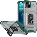 Hurtel Crystal Ring Case Kickstand Tough Rugged Cover for iPhone 13 mini green - (Crystal Ring Case iPhone 13 Mini Army Green)