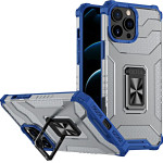 Hurtel Crystal Ring Case Kickstand Tough Rugged Cover for iPhone 13 Pro blue - (Crystal Ring Case iPhone 13 Pro Blue)