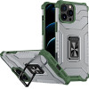 Hurtel Crystal Ring Case Kickstand Tough Rugged Cover for iPhone 13 Pro Max green - (Crystal Ring Case iPhone 13 Pro Max Army Green)