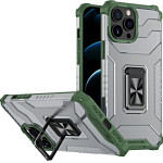 Hurtel Crystal Ring Case Kickstand Tough Rugged Cover for iPhone 13 Pro Max green - (Crystal Ring Case iPhone 13 Pro Max Army Green)