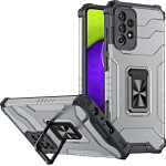 Hurtel Crystal Ring Case Kickstand Tough Rugged Cover for Samsung Galaxy A72 4G black - (Crystal Ring Case Samsung A72 4G Black)