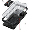 Hurtel Crystal Ring Case Kickstand Tough Rugged Cover for Samsung Galaxy A72 4G black - (Crystal Ring Case Samsung A72 4G Black)