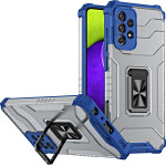 Hurtel Crystal Ring Case Kickstand Tough Rugged Cover for Samsung Galaxy A72 4G blue - (Crystal Ring Case Samsung A72 4G Blue)