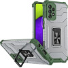 Hurtel Crystal Ring Case Kickstand Tough Rugged Cover for Samsung Galaxy A72 4G green - (Crystal Ring Case Samsung A72 4G Army Green)