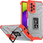Hurtel Crystal Ring Case Kickstand Tough Rugged Cover for Samsung Galaxy A72 4G red - (Crystal Ring Case Samsung A72 4G Red)