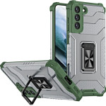 Hurtel Crystal Ring Case tough hybrid cover + magnetic holder for Samsung Galaxy S22 + (S22 Plus) green - (Crystal Ring Case Samsung S22 Plus Army Green)