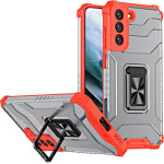 Hurtel Crystal Ring Case tough hybrid cover + magnetic holder for Samsung Galaxy S22 + (S22 Plus) red - (Crystal Ring Case Samsung S22 Plus Dark Red)