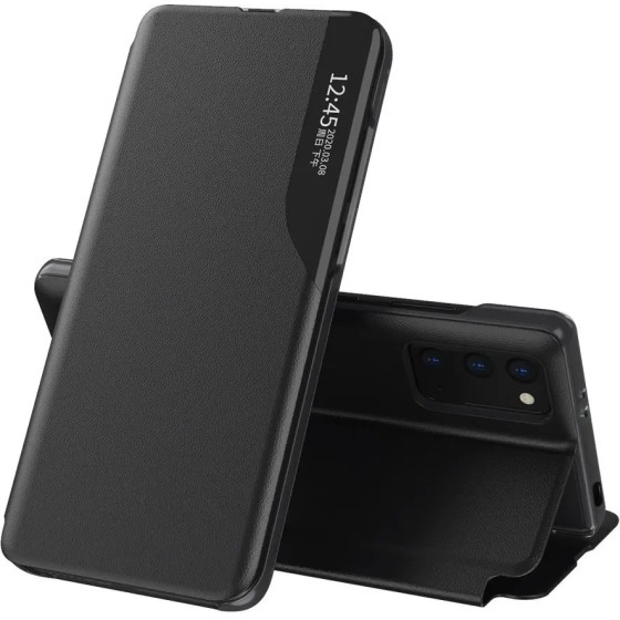 Hurtel Eco Leather View Case elegant bookcase type case with kickstand for Xiaomi Poco M3 / Xiaomi Redmi 9T black - (Eco Leather View Case POCO M3 Black)